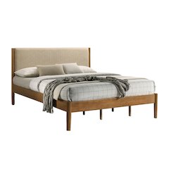 Vichy Rubberwood Platform Bed in Light Walnut, King