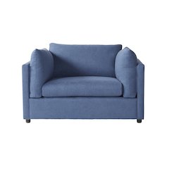 Enda Oversized Living Room Pillow Back Cuddler Arm Chair, Image Navy
