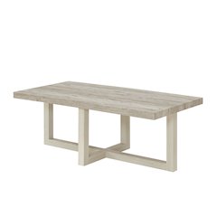 Luno Contemporary Coffee Table, Weathered Gray and Beige
