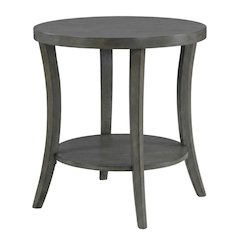 Gray oval end table with modern design and durable construction