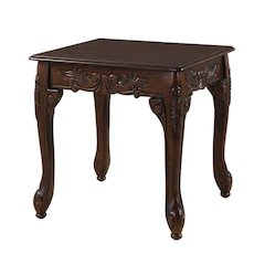 Dark Cherry Finish Wood End Table with Elegant Style
