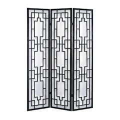 Natural 3-Panel Wood Folding Room Divider, Fabric, 70 Inch