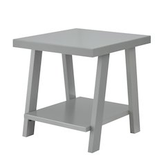 Athens Contemporary Wood Shelf End Table in Gray