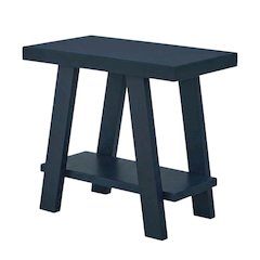 Navy Blue, Side Table, Open Shelf, Quality Build, Durable Wood Frame