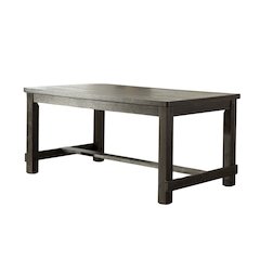 Lotusville Antique Black Finish Rectangular Wood Dining Table