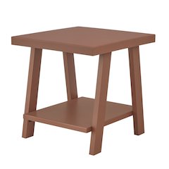 Athens Contemporary Wood Shelf End Table in Red