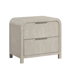 Tavari Contemporary 2-Drawer Wood Nightstand, Light Gray
