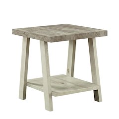 Beige, End Side Table, Open Shelf, Quality Build, Durable Wood Frame
