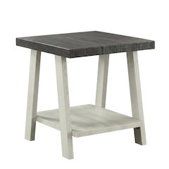 Grey, End Side Table, Open Shelf, Quality Build, Durable Wood Frame