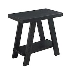 Black, Side Table, Open Shelf, Quality Build, Durable Wood Frame