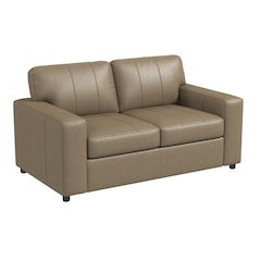 Sakan Leather Upholstered Loveseat, Beige