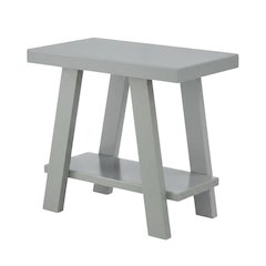 Grey, Side Table, Open Shelf, Quality Build, Durable Wood Frame