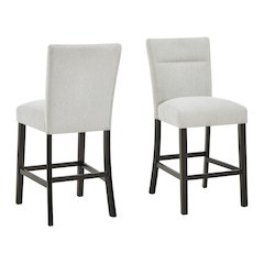 Cavira Modern Upholstered Counter Height Stools, Set of 2, Gray