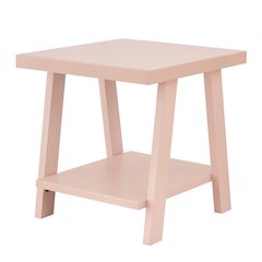 Athens Contemporary Wood Shelf End Table in Pink