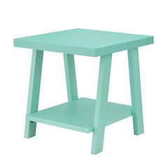 Athens Contemporary Wood Shelf End Table in Teal