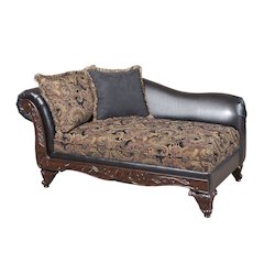San Marino 2-Tone Chocolate Microfiber Chaise, Made in USA