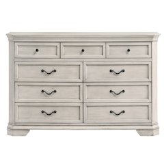 Maderne Wood 7-Drawer Dresser, Antique White Finish