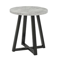 Modern Harmony Wood Round End Table, Gray