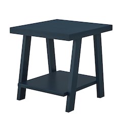 Athens Contemporary Wood Shelf End Table in Navy Blue