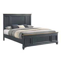 Clelane Shiplap Wood Panel Bed, Queen, Slate Blue