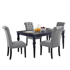 Leviton Urban Style Dining Set: Table and 4 chairs, Gray