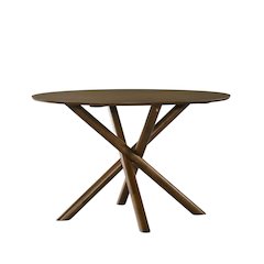 Arnott Round Dining Table, Walnut Finish