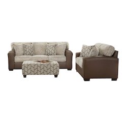 Marvella 3-Piece Living Room Sofa, Chair and Ottoman Set, Chocolate Faux Leather
