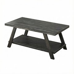 Charcoal Coffee Table with Replicated Wood Surface and Sturdy Construction