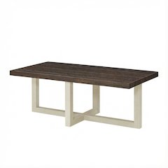 Walnut and White Contemporary Coffee Table with Sturdy Construction