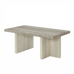 Contemporary Multi-Color Coffee Table with Sturdy Top and Weathered Finish