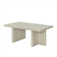 White Coffee Table with Sleek Surface and Sturdy Construction 1-Piece