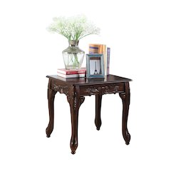 Blush Traditional Ornate Detailing Dark Cherry Finish Wood End Table