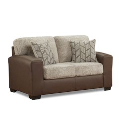 Marvella Living Room Loveseat with Chocolate Faux Leather