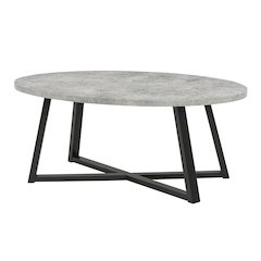 Modern Harmony Wood Oval Coffee Table, Gray