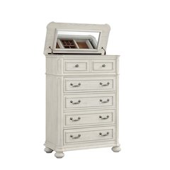 Nelson 5-Drawer Bedroom Chest with Flip-top, Antique White