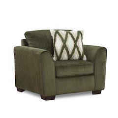 Marvella Living Room Armchair Chenille Upholstery and Textured Accent Pillow