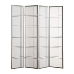 Seto 4-Panel Silver Room Divider Screen
