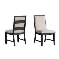 Gates Contemporary Upholstered Dining Chairs, Set of 2, Gray