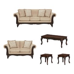 Hernen 5-Piece Living Room Set, Emma Wheat