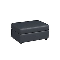 Sakan Leather Upholstered Ottoman, Blue