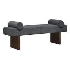 Brooke Contemporary Upholstered Bench, Black