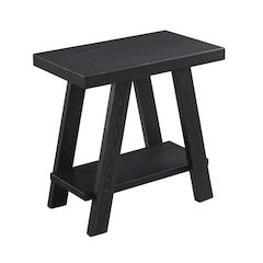 Ethens Contemporary Wood Shelf Side Table in Black Finish