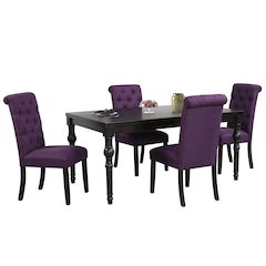 Leviton Urban Style Dining Set: Table and 4 chairs, Purple