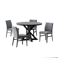 Walton 5-Piece Round Cross-Buck Table with Side Chairs