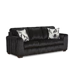 Nolan Contemporary Upholstered Sofa, Lush Black