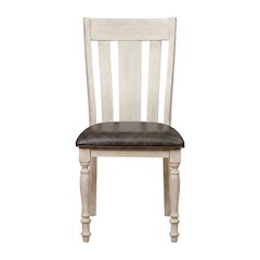 Upholstered Wood Dining Chair with Turned Legs for Dining Room, Beige, Set of 2