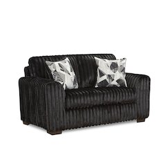 Nolan Contemporary Upholstered Loveseat, Lush Black