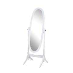 Audi Traditional Style Wood Cheval Floor Mirror, White