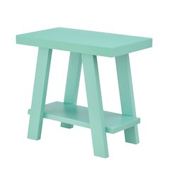 Athens Contemporary Wood Shelf Side Table in Teal