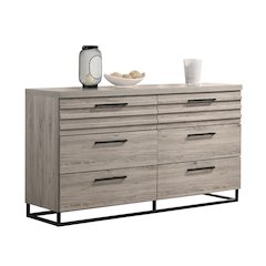 Alvear Contemporary 6-Drawer Dresser, Weathered Gray